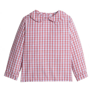 Boys Peter Pan Collared Shirt - Hartford Plaid