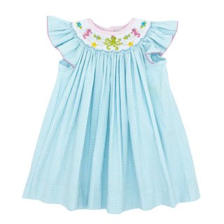 Billie Bishop Dress with Smocked Sealife