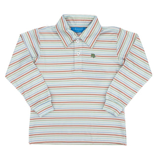 Striped Performance Polo - Rust