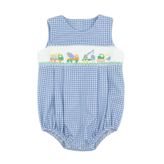 Boys Smocked Bubble - Construction Crew