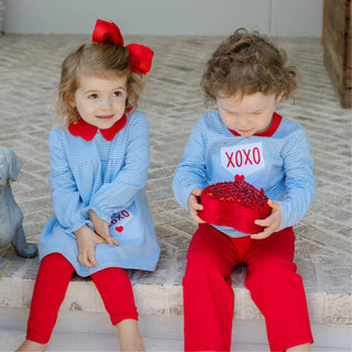 Girls Tunic Pant Set with Applique - Love Letters