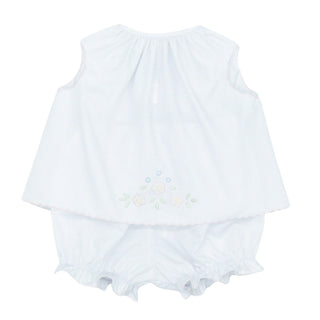 Girl Diaper Set with Hand-embroidery - Flowers
