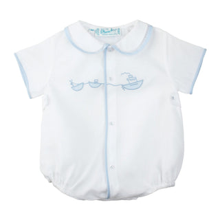 Boat Creeper - White with Blue