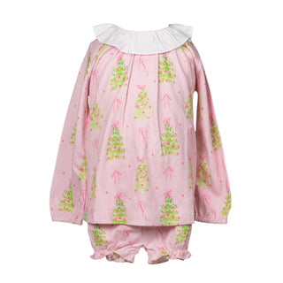 *PRE-ORDER* Girls Pima Knit Bloomer Set - Pink Tinsel