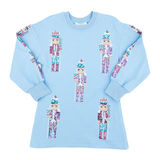 Sequin Nutcracker Long-sleeve Knit Dress