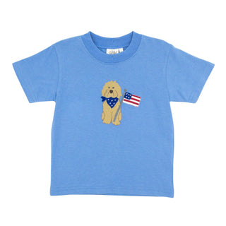 Boys T-shirt with Patriotic Lab Applique