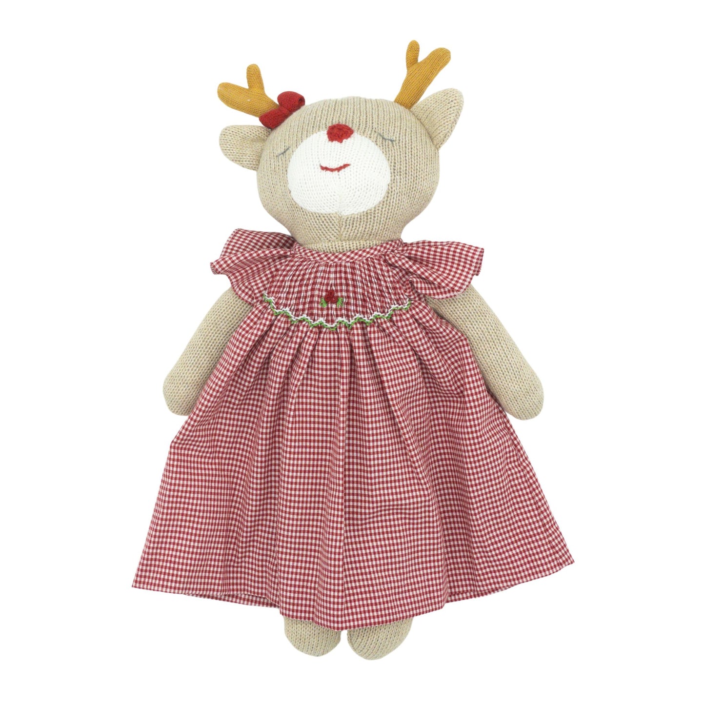 Knit Reindeer Doll with Dress