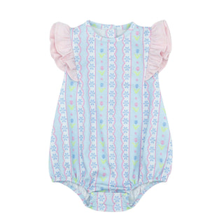 Blake Pima Knit Bubble - Blue Floral Scallop