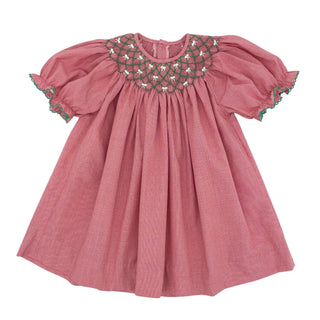 Beatrice Smocked Bishop Dress - Christmas