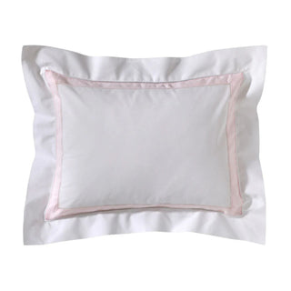 Pillow Cover with Hem Stitch & Percale Trim - Pink