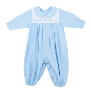 Boys Long-sleeve Romper with Hand-embroidery - Toy Wagon