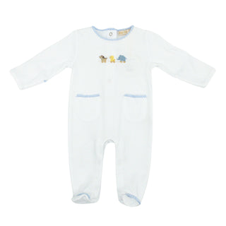 Pima Footie with Pockets and Crochet Trim with Hand-embroidery - Sweet Toys