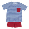 Royal Bitty Stripe & Red