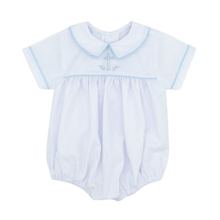 Boy Bubble with Peter Pan Collar and Hand-embroidery - Cross
