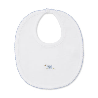 Bib with Hand Embroidery - Blue Premier Elephant