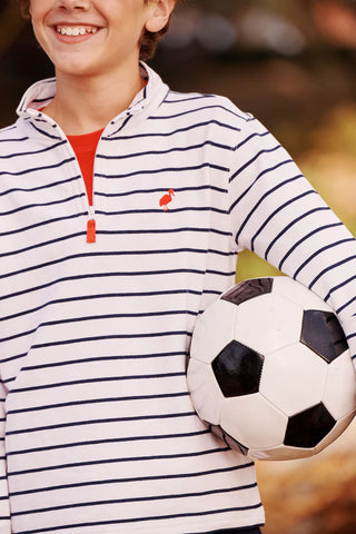 Hayword Half-Zip - Nantucket Navy Stripe