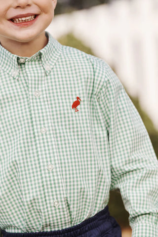 Dean's List Dress Shirt - Gibson Island Green Gingham