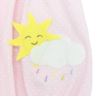Girl Bubble with Flutter-sleeve and Hand-applique - Sun & Cloud