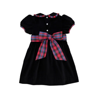 Cindy Lou Sash Dress (Velveteen) - Newport Night