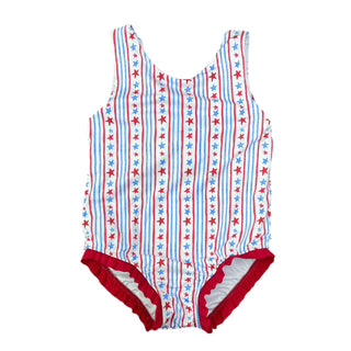 *PRE-ORDER* Lottie One-piece Swimsuit - Patriotic Stars and Stripes