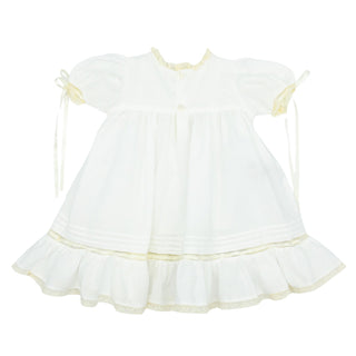 Margaret Heirloom Dress - White with Ecru