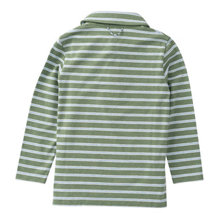 *PRE-ORDER* Boys Long-sleeve Too Cool for School Polo - Hedge Stripe