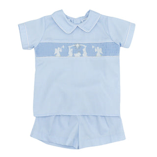 Boys Smocked Nativity Short Set