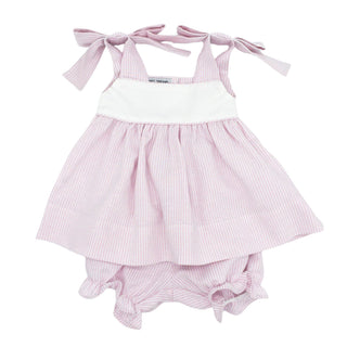 Girls Striped Bloomer Set - Pink
