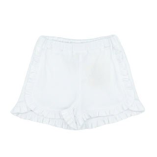 Girls Ruffle Trim Shorts - White