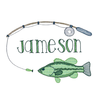 Benjamin with Fishing Rod and Fish Name Design