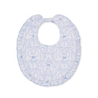 Printed Bib - Blue Delicate Blooming Bows