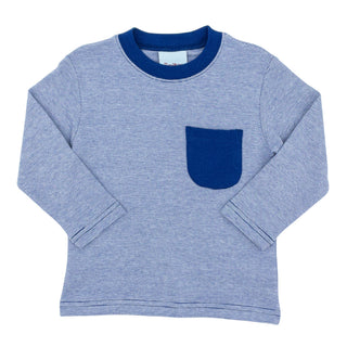Boys Long-sleeve Pocket T-shirt and Pant Set - Royal Mini Stripe