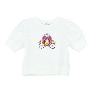 Girls Knit Shirt with Sequins - Carriage