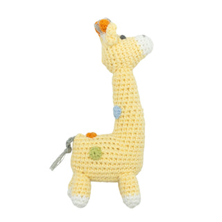 Crochet Knit Dimple Rattle - Giraffe