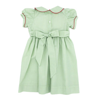 Collared Dress with Hand-smocking - Mistletoe