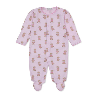 Printed Footie with Snaps - Pink Teddy Bear Club