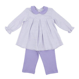 Girls Long-sleeve Swing Top and Leggings Set - Lavender