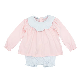Scallop Collar Bloomer Set - Pink