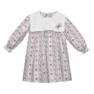 Reese Dress with Hand-embroidery - Christmas Bow