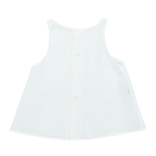 Margaret Heirloom Dress - White with Ecru