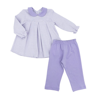 Girls Long-sleeve Swing Top and Leggings Set - Lavender