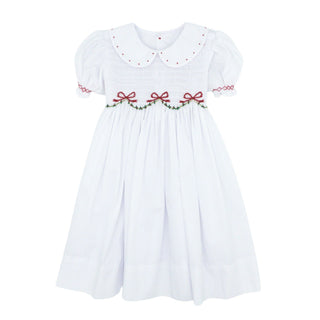 Cate Smocked Dress - Christmas Ribbons
