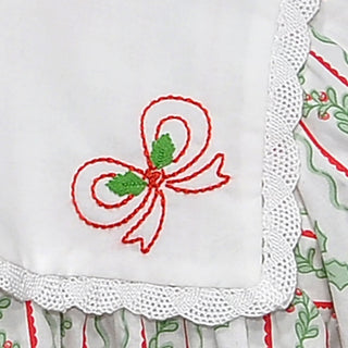Reese Dress with Hand-embroidery - Christmas Bow