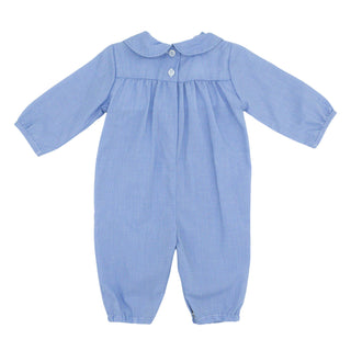 Collared Romper with Firetruck Smocking