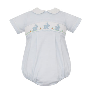 Boys Knit Smocked Bubble - Bunny