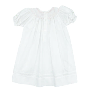 Bishop Dress with Matching Bonnet - White