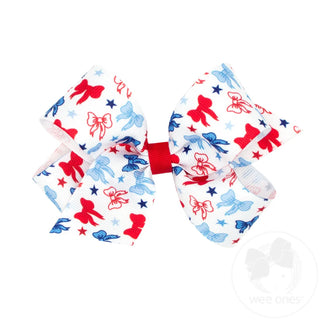 Printed Grosgrain Hair Bow - Patriotic Bow