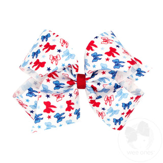 Printed Grosgrain Hair Bow - Patriotic Bow