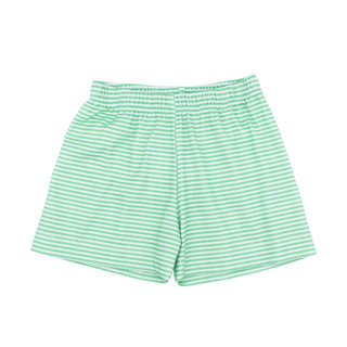 Conrad Pima Knit Shorts - Green Stripe