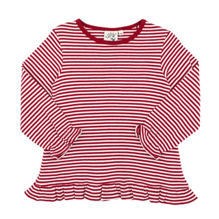 Girls Printed Swing Top - Red Stripe